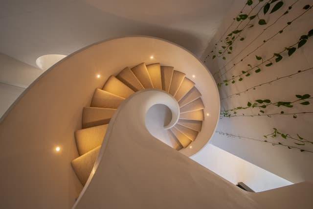 Marmorino Natural Curved Staircase - Caulfield
